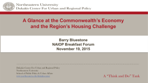 A Glance at the Commonwealth’s Economy and the Region’s Housing Challenge