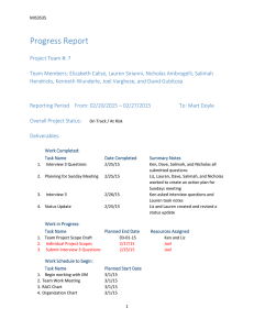 Progress Report