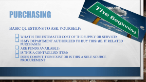 PURCHASING  BASIC QUESTIONS TO ASK YOURSELF:
