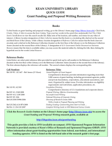 KEAN UNIVERSITY LIBRARY  Grant Funding and Proposal Writing Resources QUICK GUIDE
