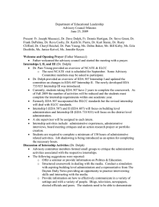 Department of Educational Leadership Advisory Council Minutes June 25, 2009