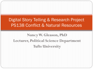 Digital Story Telling &amp; Research Project PS138 Conflict &amp; Natural Resources