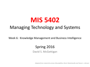 MIS 5402 Managing Technology and Systems Spring 2016