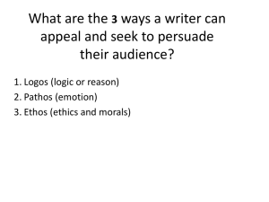 What are the ways a writer can appeal and seek to persuade