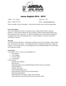 Junior English 2014 - 2015