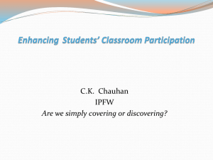C.K.  Chauhan IPFW Are we simply covering or discovering?