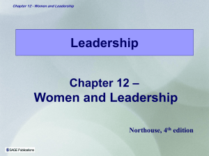 Leadership Women and Leadership – Chapter 12