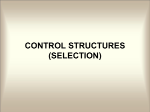 CONTROL STRUCTURES (SELECTION)