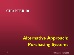 Alternative Approach: Purchasing Systems CHAPTER 10 © Prentice Hall 2002