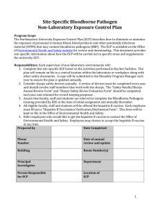 Site-Specific Bloodborne Pathogen Non-Laboratory Exposure Control Plan