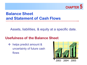 5 Balance Sheet and Statement of Cash Flows CHAPTER