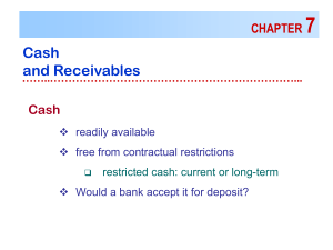 7 Cash and Receivables CHAPTER