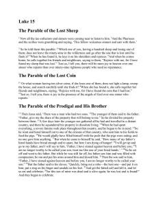 Luke 15 The Parable of the Lost Sheep