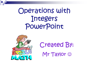 Operations with Integers PowerPoint Created By: