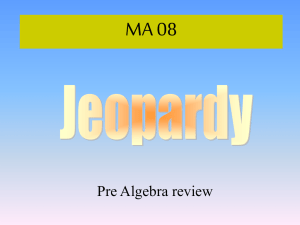 MA 08 Pre Algebra review