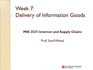 Week 7: Delivery of Information Goods MIS 3537: Internet and Supply Chains