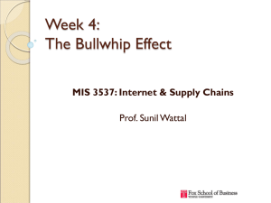 Week 4: The Bullwhip Effect MIS 3537: Internet &amp; Supply Chains