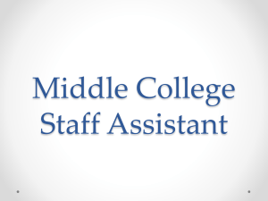 Middle College Staff Assistant