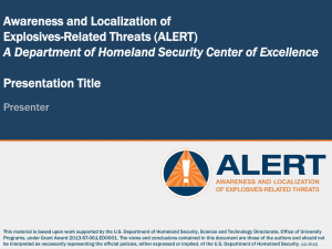 Awareness and Localization of Explosives-Related Threats (ALERT) Presentation Title