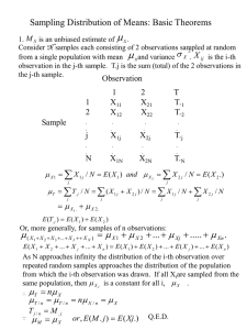  Sampling Distribution of Means: Basic Theorems