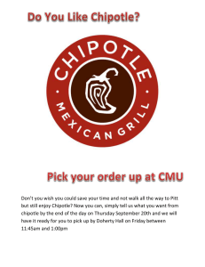 Don’t you wish you could save your time and not... but still enjoy Chipotle? Now you can, simply tell us...