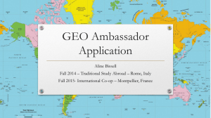 GEO Ambassador Application