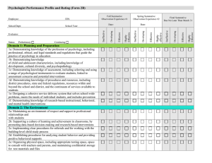 Psychologist Performance Profile and Rating (Form 2B)