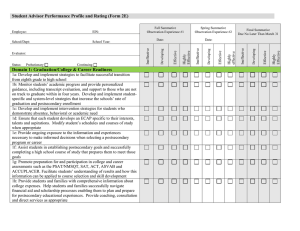 Student Advisor Performance Profile and Rating (Form 2E)