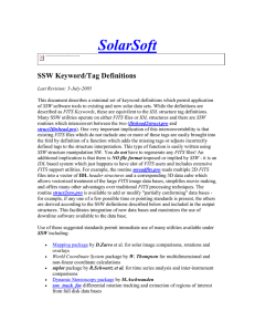 SolarSoft SSW Keyword/Tag Definitions