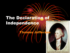 The Declaration of Independence Thomas Jefferson
