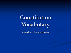 Constitution Vocabulary American Government