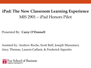 iPad: The New Classroom Learning Experience