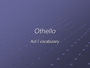 Othello Act I vocabulary