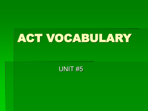 ACT VOCABULARY UNIT #5