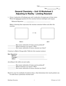 – Unit 10 Worksheet 3 General Chemistry