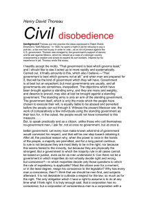 Civil  disobedience Henry David Thoreau