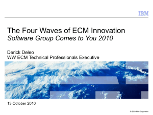 The Four Waves of ECM Innovation Derick Deleo