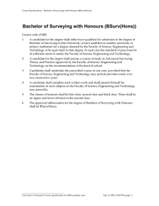Bachelor of Surveying with Honours (BSurv(Hons))