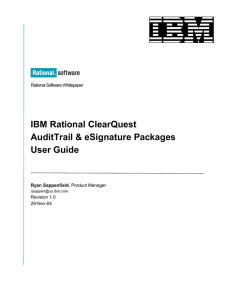 IBM Rational ClearQuest AuditTrail &amp; eSignature Packages User Guide