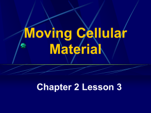 Moving Cellular Material Chapter 2 Lesson 3