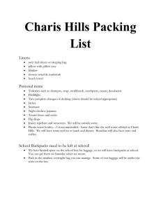 Charis Hills Packing List Linens