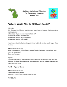 &#34;Where Would We Be Without Seeds?&#34; Michigan Agriscience Education For Elementary Students