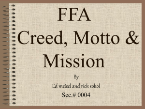 FFA Creed, Motto &amp; Mission By