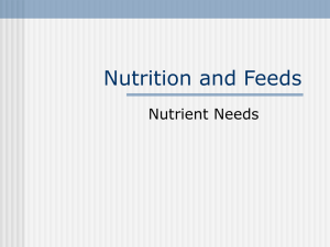 Nutrition and Feeds Nutrient Needs