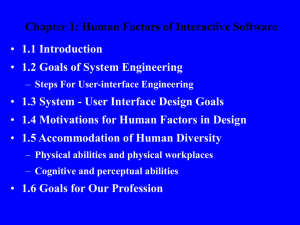 Chapter 1: Human Factors of Interactive Software 1.1 Introduction