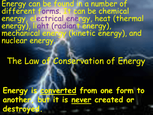Energy can be found in a number of different f energy, el