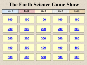 The Earth Science Game Show 100 200 300