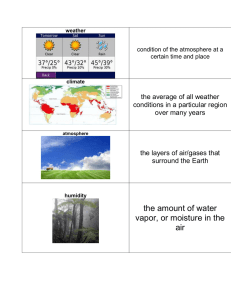 the average of all weather conditions in a particular region