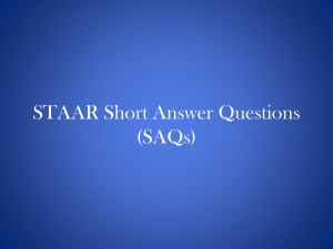 STAAR Short Answer Questions (SAQs)