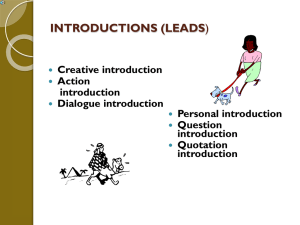 INTRODUCTIONS (LEADS